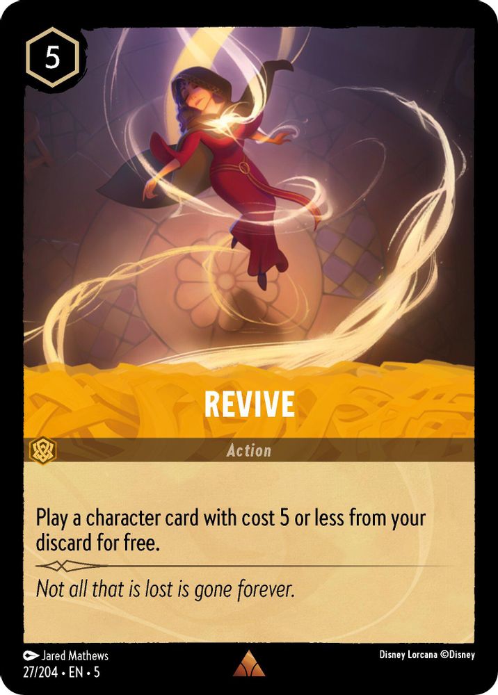 2024 Disney Lorcana: Shimmering Skies (5) - Revive (#27/204, Rare) (Cold Foil, Near Mint)