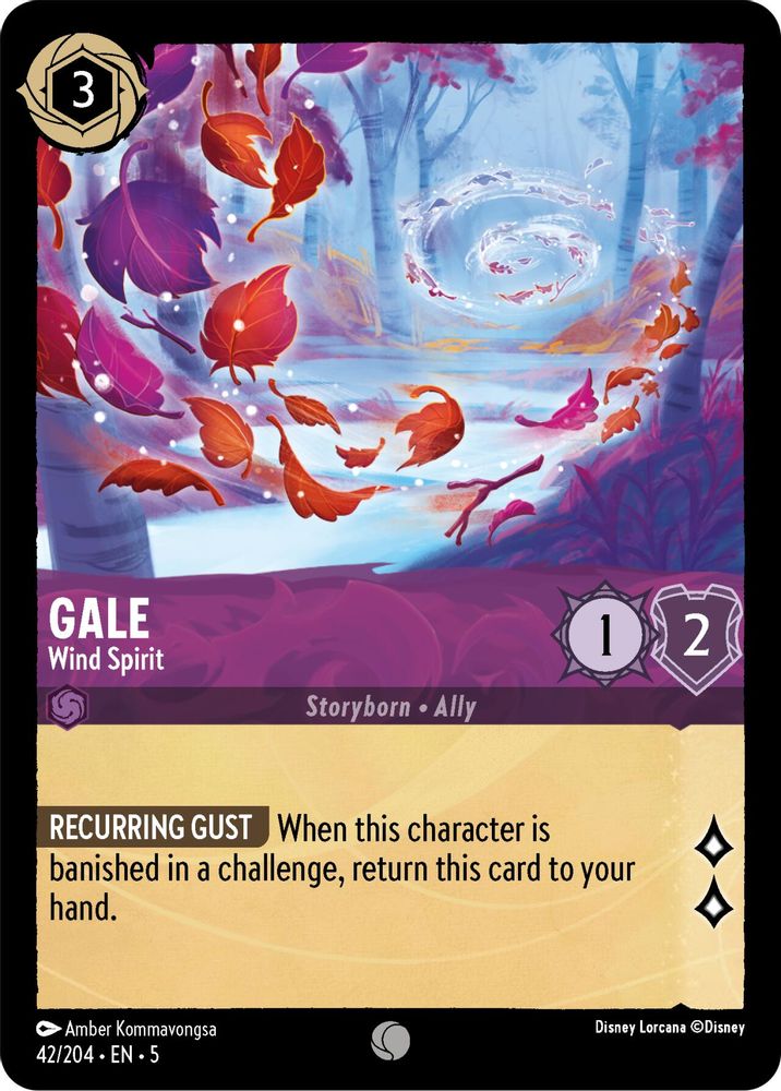 2024 Disney Lorcana: Shimmering Skies (5) - Gale Wind Spirit (#42/204, Common) (, Near Mint)