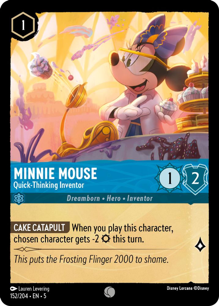 2024 Disney Lorcana: Shimmering Skies (5) - Minnie Mouse Quick Thinking Inventor (#152/204, Common) (, Near Mint)