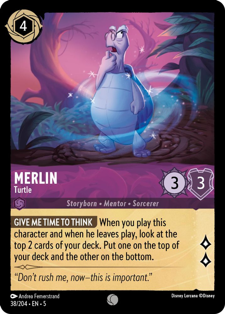 2024 Disney Lorcana: Shimmering Skies (5) - Merlin Turtle (#38/204, Common) (, Near Mint)