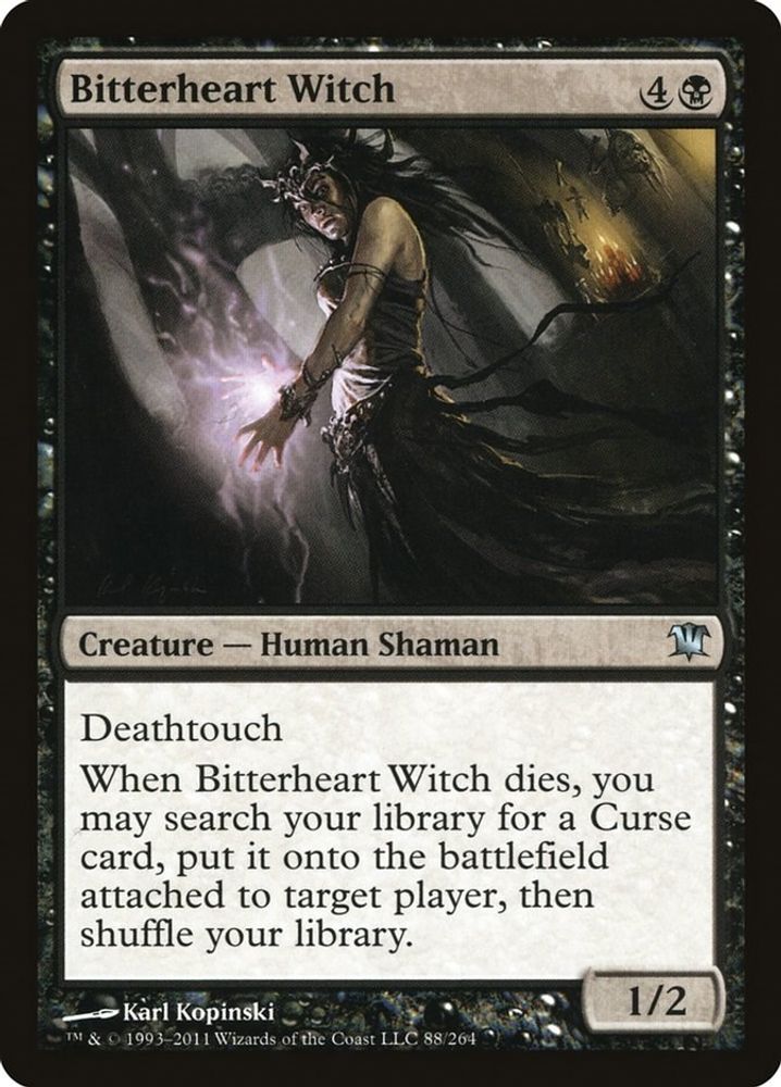 2011 Magic: The Gathering: Innistrad (ISD) - Bitterheart Witch (#88, Uncommon) (, Near Mint)
