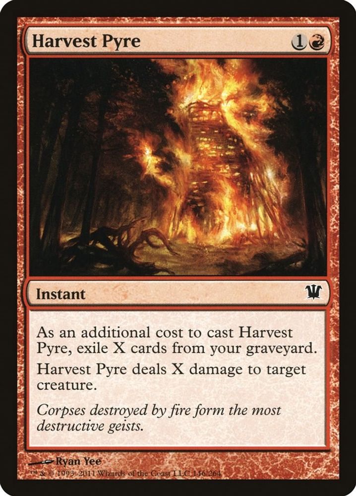 2011 Magic: The Gathering: Innistrad (ISD) - Harvest Pyre (#146, Common) (Foil, Near Mint)