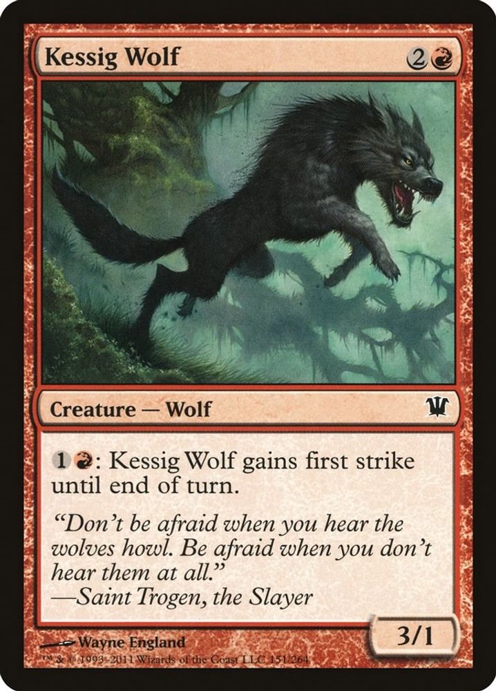 2011 Magic: The Gathering: Innistrad (ISD) - Kessig Wolf (#151, Common) (, Near Mint)