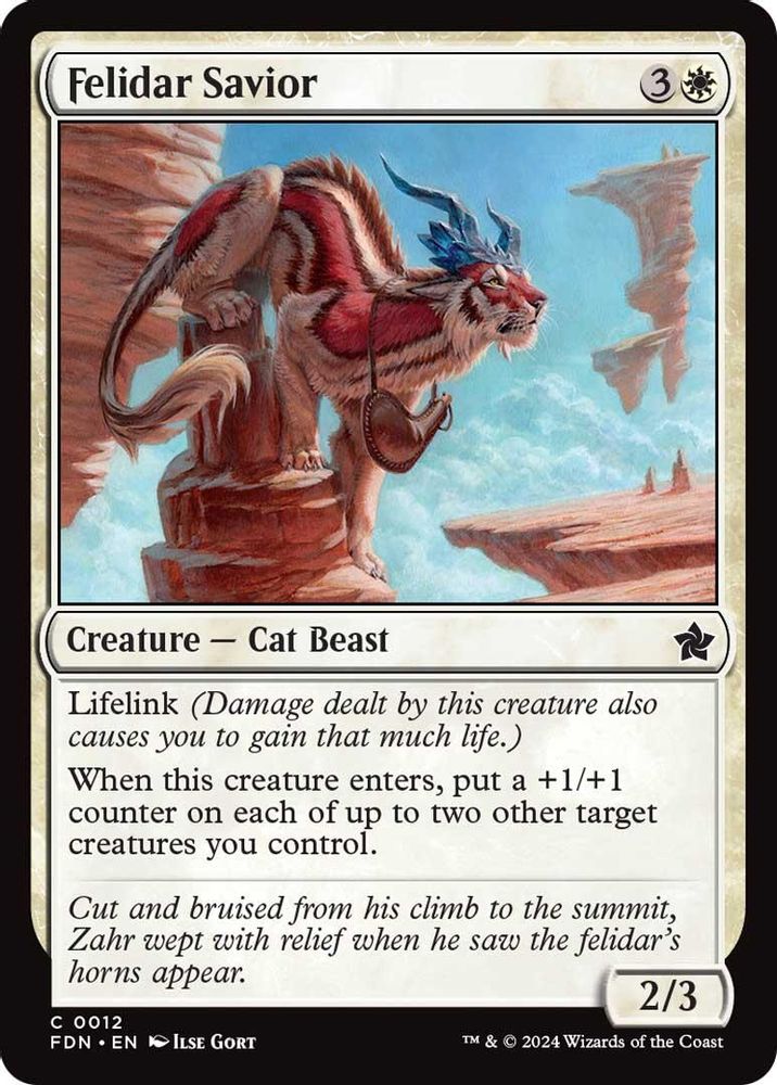 2024 Magic: The Gathering: Foundations (FDN) - Felidar Savior (#12, Common)