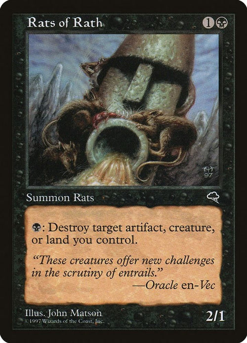 1997 Magic: The Gathering: Tempest (TMP) - Rats of Rath (#150, Common) (, Near Mint)
