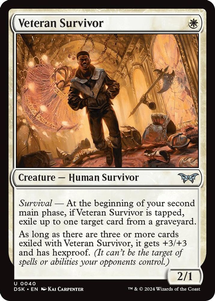 2024 Magic: The Gathering: Duskmourn: House of Horror (DSK) - Veteran Survivor (#40, Uncommon) (, Near Mint)
