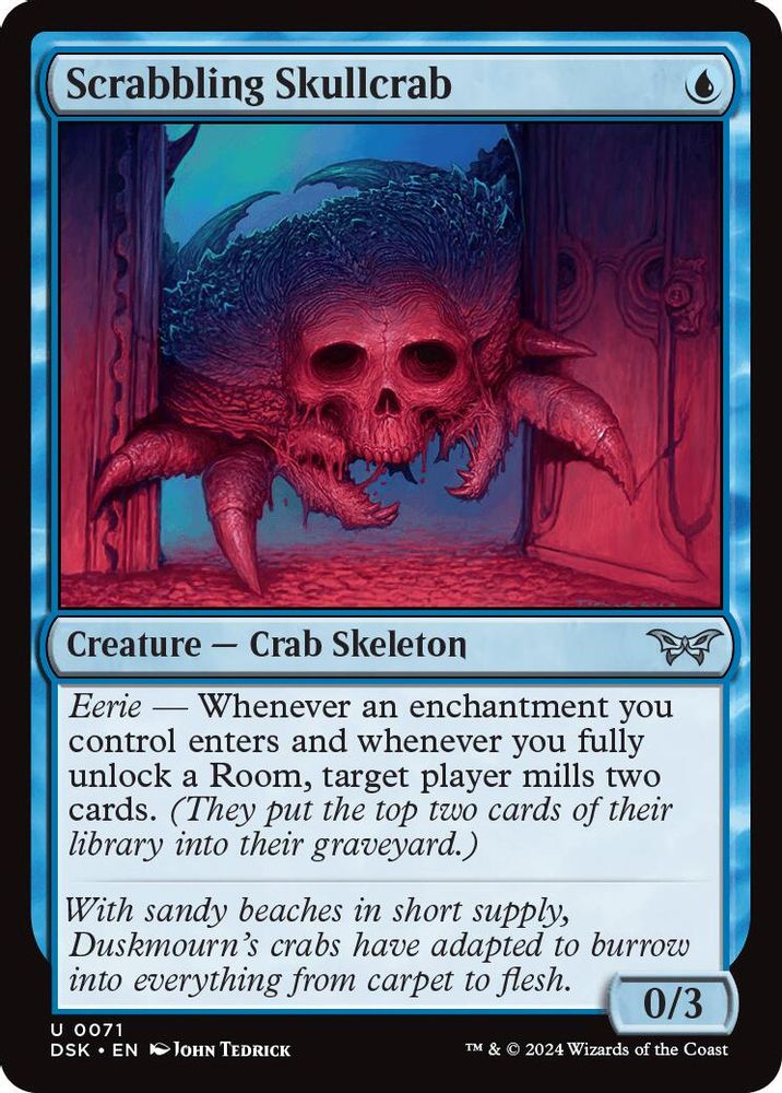 2024 Magic: The Gathering: Duskmourn: House of Horror (DSK) - Scrabbling Skullcrab (#71, Uncommon)