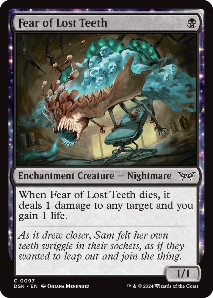2024 Magic: The Gathering: Duskmourn: House of Horror (DSK) - Fear of Lost Teeth (#97, Common)