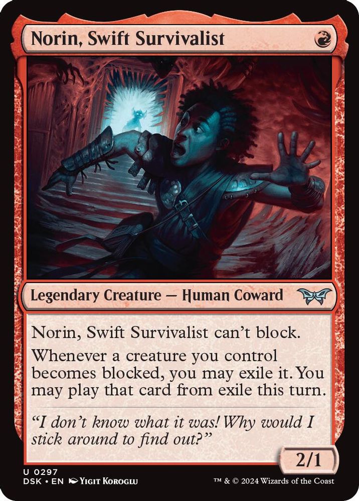 2024 Magic: The Gathering: Duskmourn: House of Horror (DSK) - Norin Swift Survivalist 0297 (#297, Uncommon) (, Near Mint)