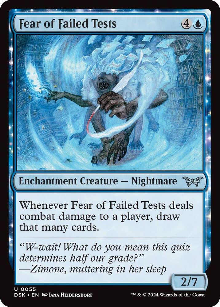 2024 Magic: The Gathering: Duskmourn: House of Horror (DSK) - Fear of Failed Tests (#55, Uncommon) (, Near Mint)