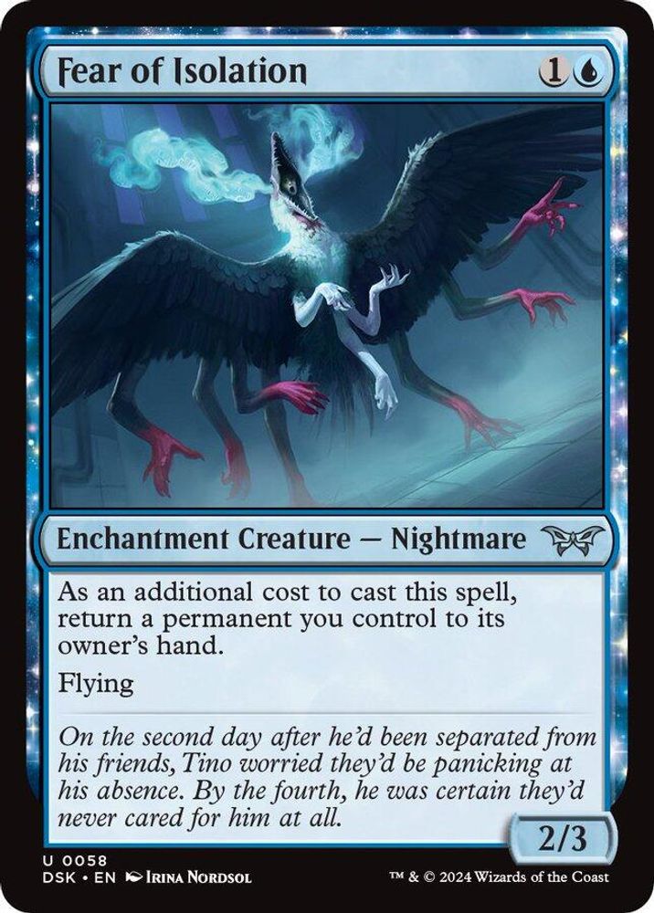 2024 Magic: The Gathering: Duskmourn: House of Horror (DSK) - Fear of Isolation (#58, Uncommon) (, Near Mint)