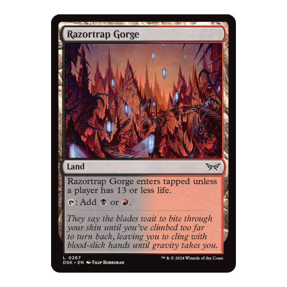 2024 Magic: The Gathering: Duskmourn: House of Horror (DSK) - Razortrap Gorge (#267, Land) (, Near Mint)
