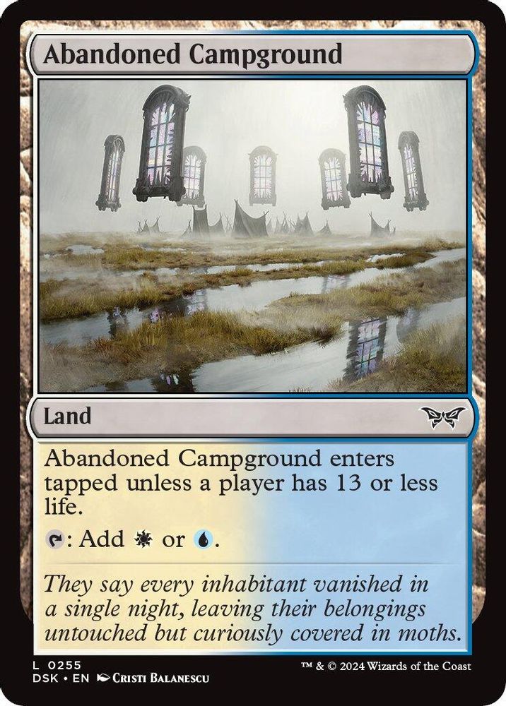2024 Magic: The Gathering: Duskmourn: House of Horror (DSK) - Abandoned Campground (#255, Land) (, Near Mint)