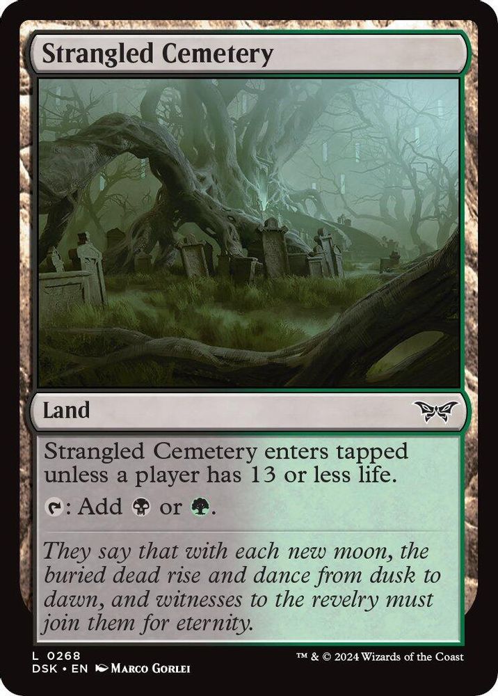 2024 Magic: The Gathering: Duskmourn: House of Horror (DSK) - Strangled Cemetery (#268, Land)