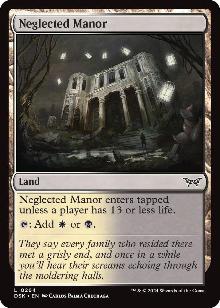 2024 Magic: The Gathering: Duskmourn: House of Horror (DSK) - Neglected Manor (#264, Land) (, Near Mint)