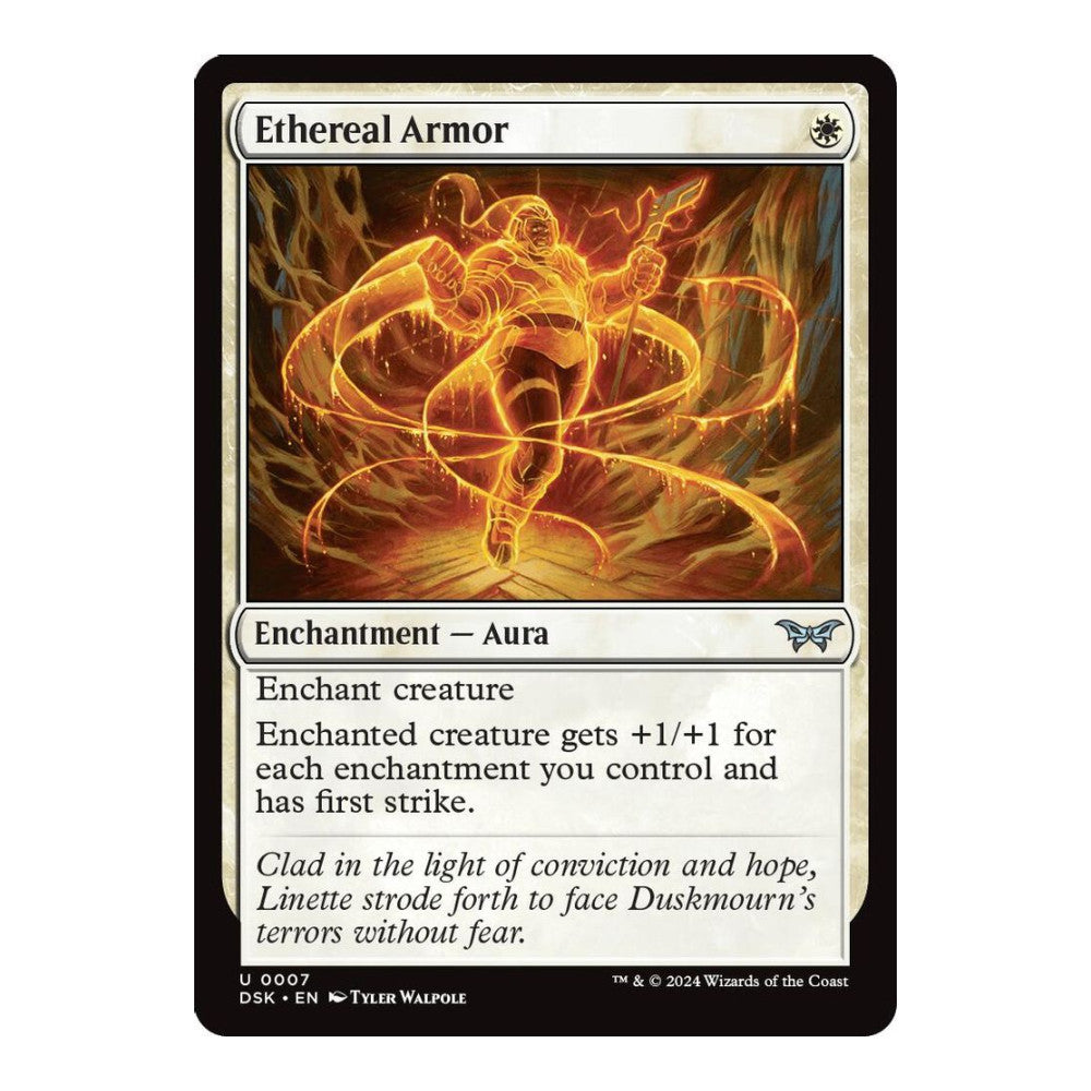 2024 Magic: The Gathering: Duskmourn: House of Horror (DSK) - Ethereal Armor (#7, Uncommon) (, Near Mint)