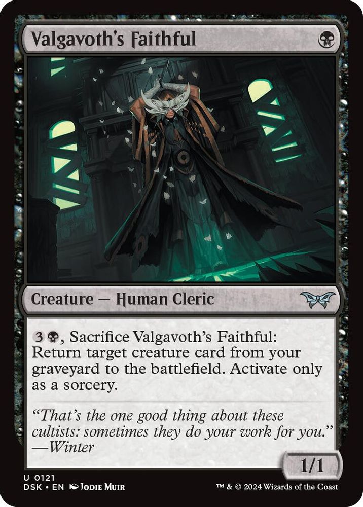 2024 Magic: The Gathering: Duskmourn: House of Horror (DSK) - Valgavoths Faithful (#121, Uncommon) (, Near Mint)