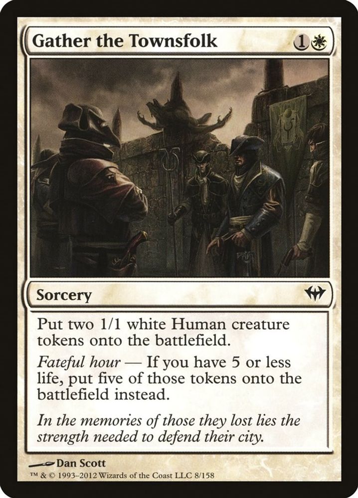 2012 Magic: The Gathering: Dark Ascension (DKA) - Gather the Townsfolk (#8, Common) (, Near Mint)