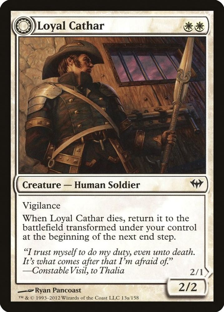 2012 Magic: The Gathering: Dark Ascension (DKA) - Loyal Cathar (#13, Common) (, Near Mint)