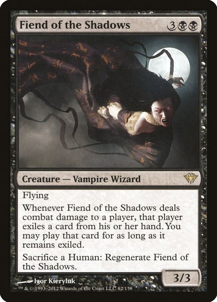 2012 Magic: The Gathering: Dark Ascension (DKA) - Fiend of the Shadows (#62, Rare) (, Near Mint)