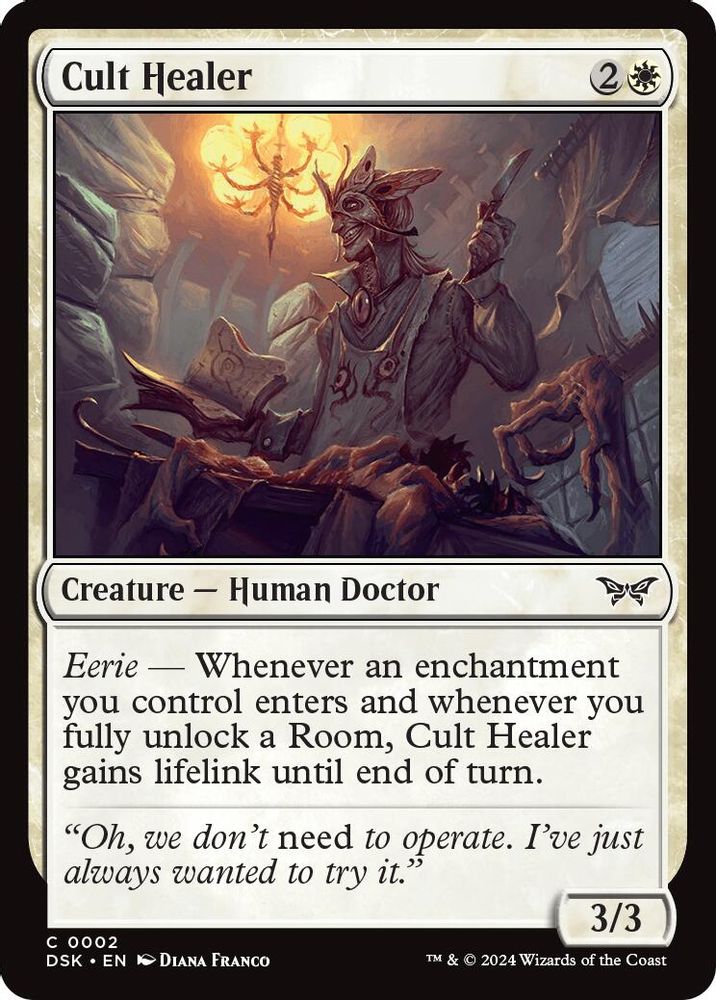2024 Magic: The Gathering: Duskmourn: House of Horror (DSK) - Cult Healer (#2, Common) (, Near Mint)