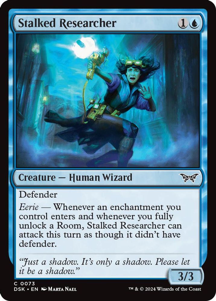2024 Magic: The Gathering: Duskmourn: House of Horror (DSK) - Stalked Researcher (#73, Common) (, Near Mint)