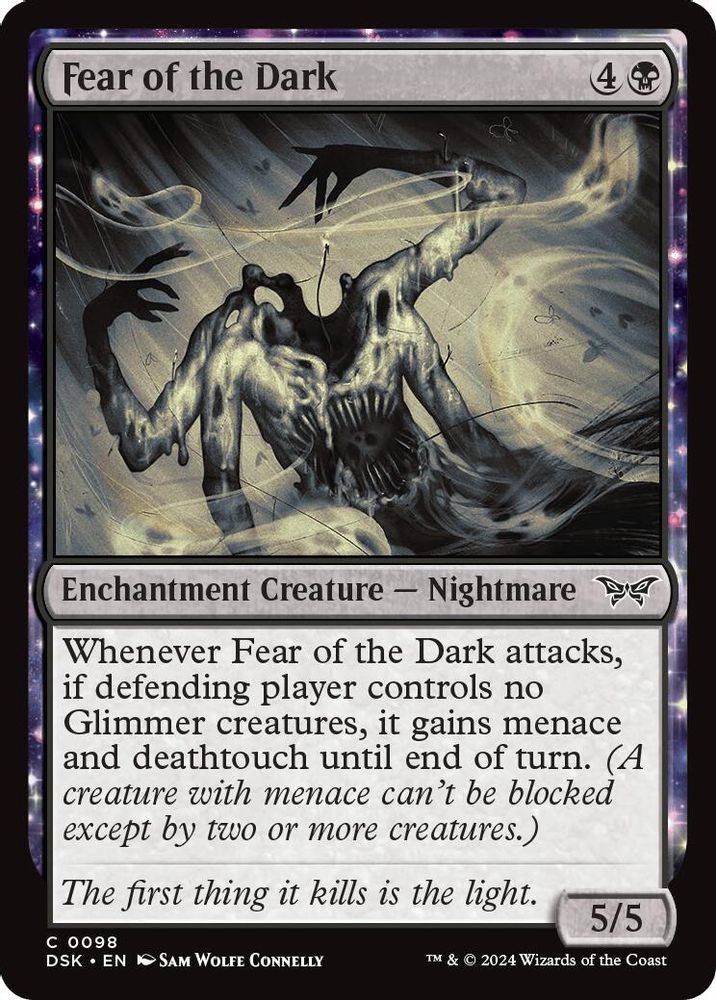 2024 Magic: The Gathering: Duskmourn: House of Horror (DSK) - Fear of the Dark (#98, Common) (, Near Mint)