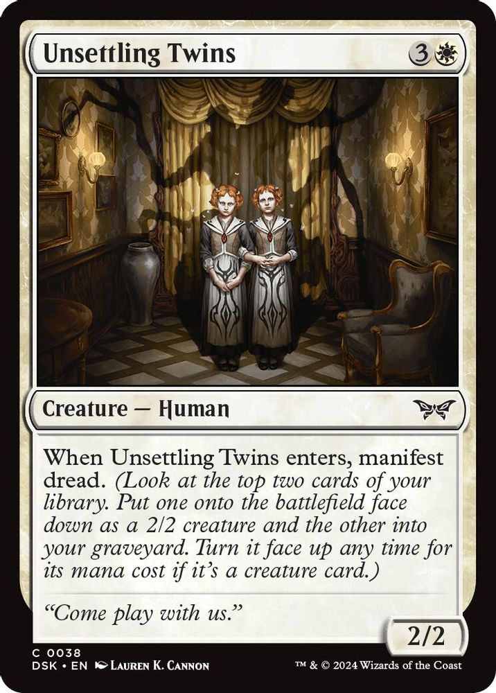 2024 Magic: The Gathering: Duskmourn: House of Horror (DSK) - Unsettling Twins (#38, Common) (, Near Mint)