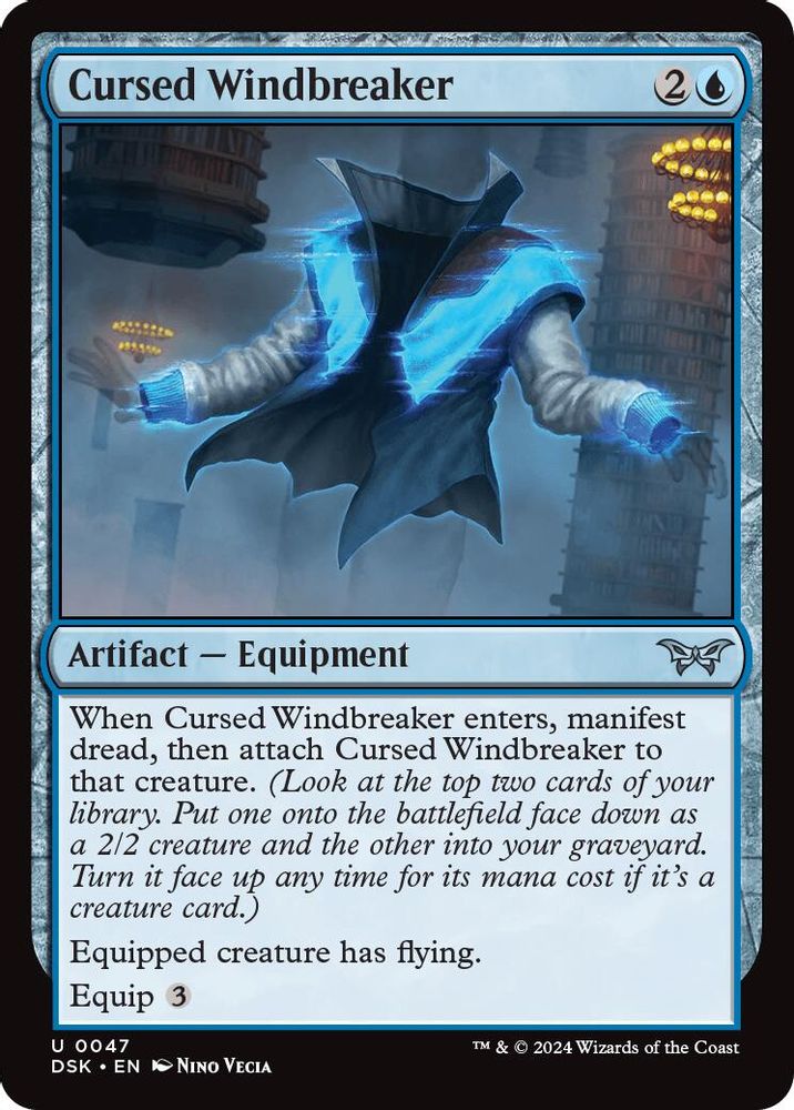 2024 Magic: The Gathering: Duskmourn: House of Horror (DSK) - Cursed Windbreaker (#47, Uncommon)