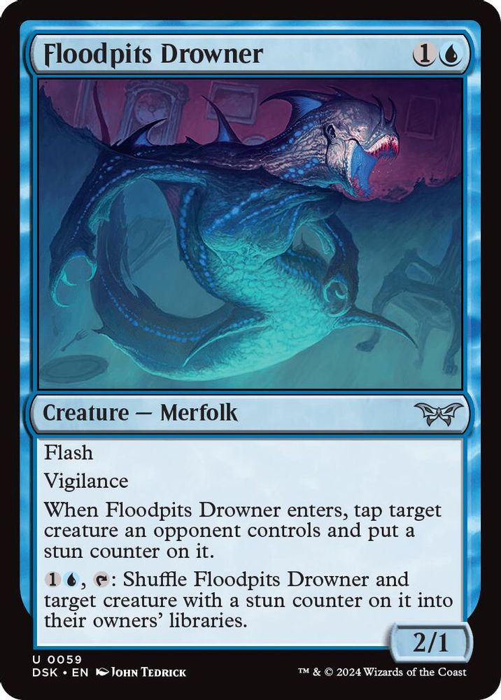 2024 Magic: The Gathering: Duskmourn: House of Horror (DSK) - Floodpits Drowner (#59, Uncommon) (, Near Mint)