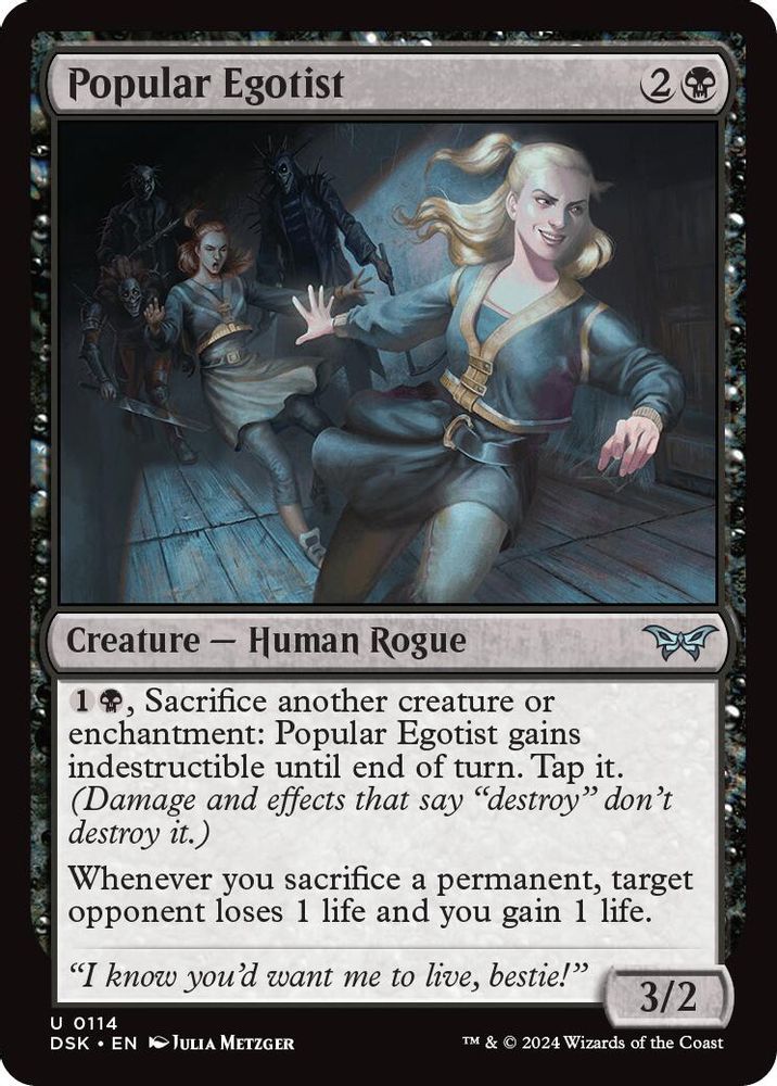 2024 Magic: The Gathering: Duskmourn: House of Horror (DSK) - Popular Egotist (#114, Uncommon) (, Near Mint)