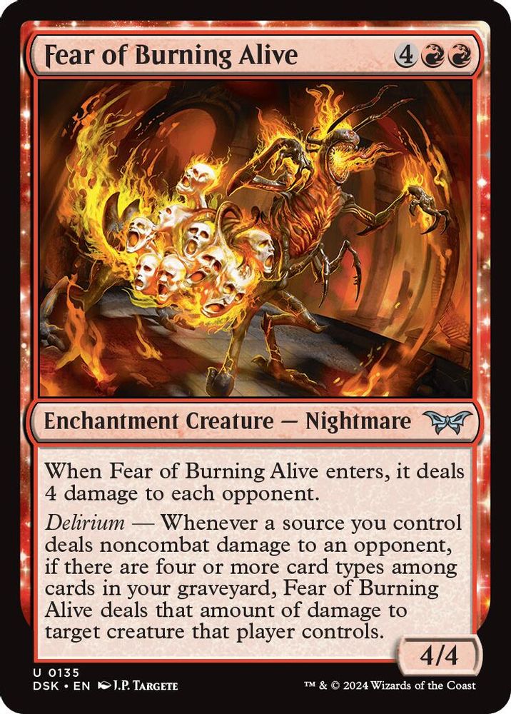 2024 Magic: The Gathering: Duskmourn: House of Horror (DSK) - Fear of Burning Alive (#135, Uncommon) (, Near Mint)