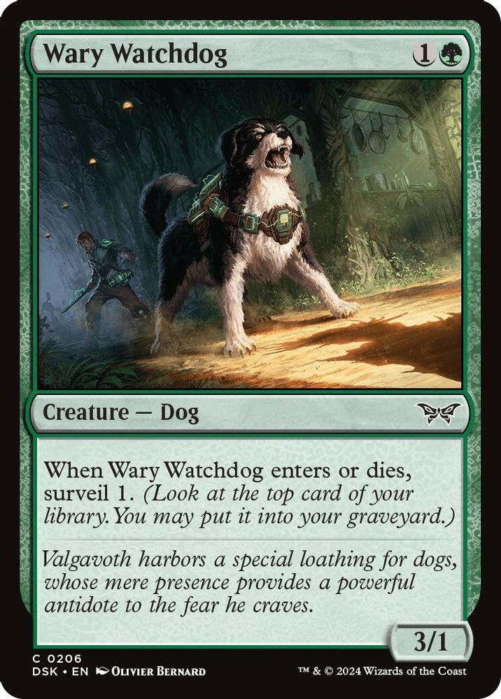 2024 Magic: The Gathering: Duskmourn: House of Horror (DSK) - Wary Watchdog (#206, Common)