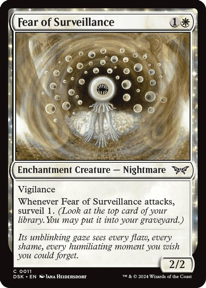 2024 Magic: The Gathering: Duskmourn: House of Horror (DSK) - Fear of Surveillance (#11, Common)