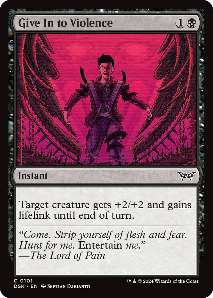 2024 Magic: The Gathering: Duskmourn: House of Horror (DSK) - Give In to Violence (#101, Common) (, Near Mint)