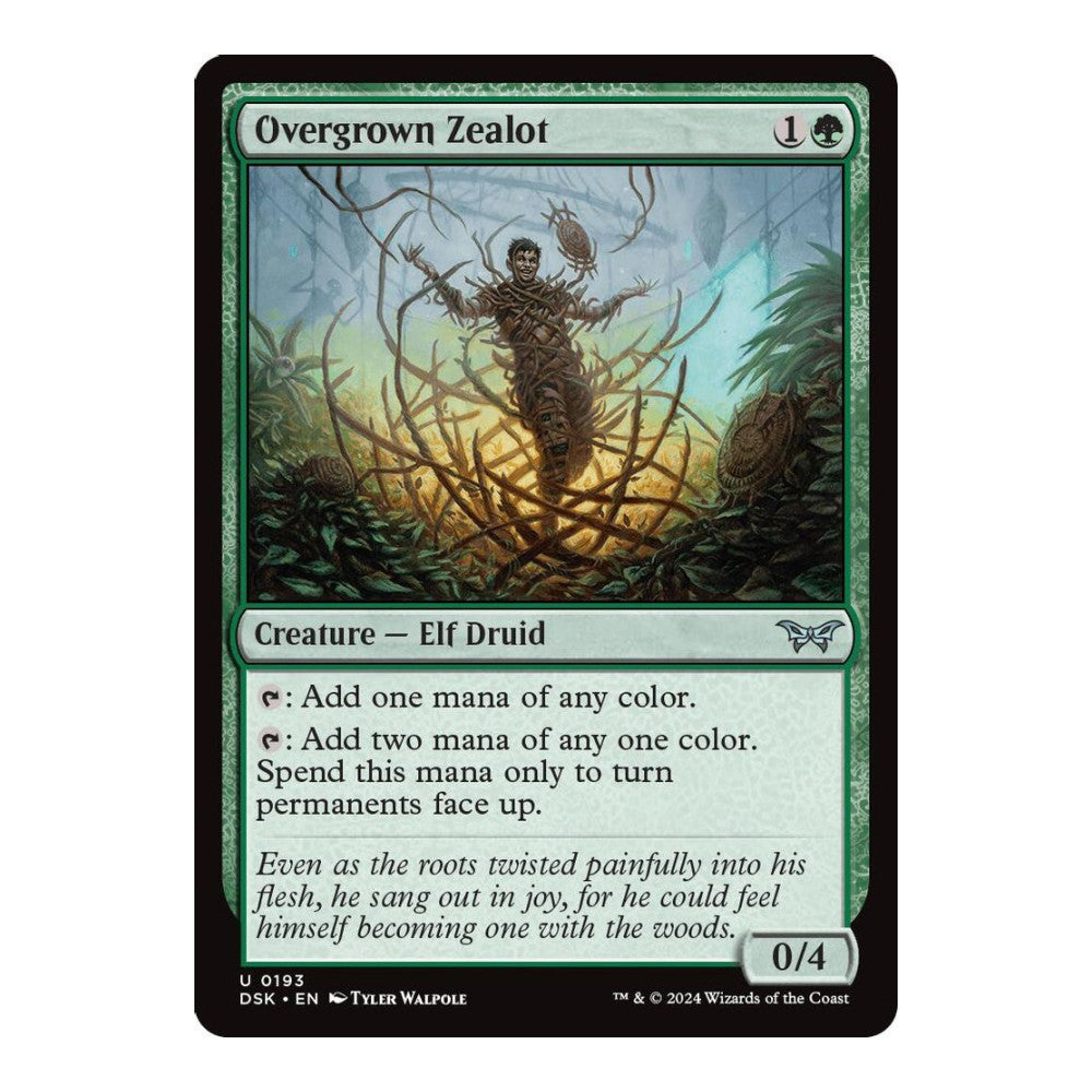 2024 Magic: The Gathering: Duskmourn: House of Horror (DSK) - Overgrown Zealot (#193, Uncommon) (, Near Mint)
