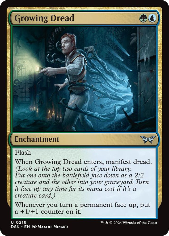 2024 Magic: The Gathering: Duskmourn: House of Horror (DSK) - Growing Dread (#216, Uncommon) (, Near Mint)