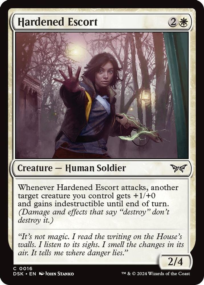 2024 Magic: The Gathering: Duskmourn: House of Horror (DSK) - Hardened Escort (#16, Common) (, Near Mint)