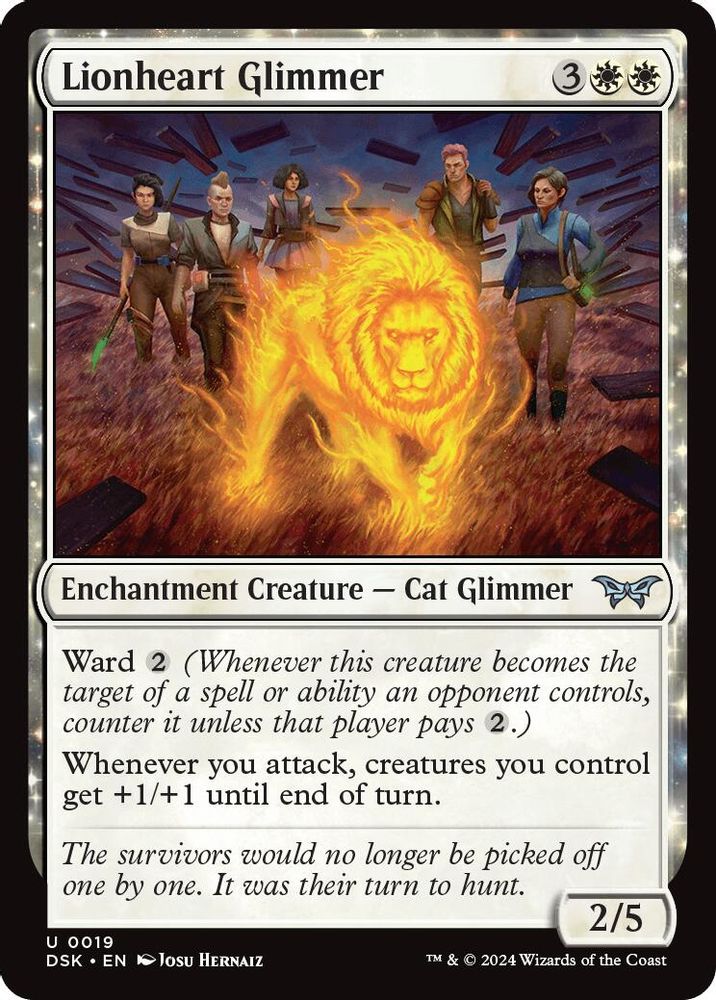 2024 Magic: The Gathering: Duskmourn: House of Horror (DSK) - Lionheart Glimmer (#19, Uncommon) (, Near Mint)