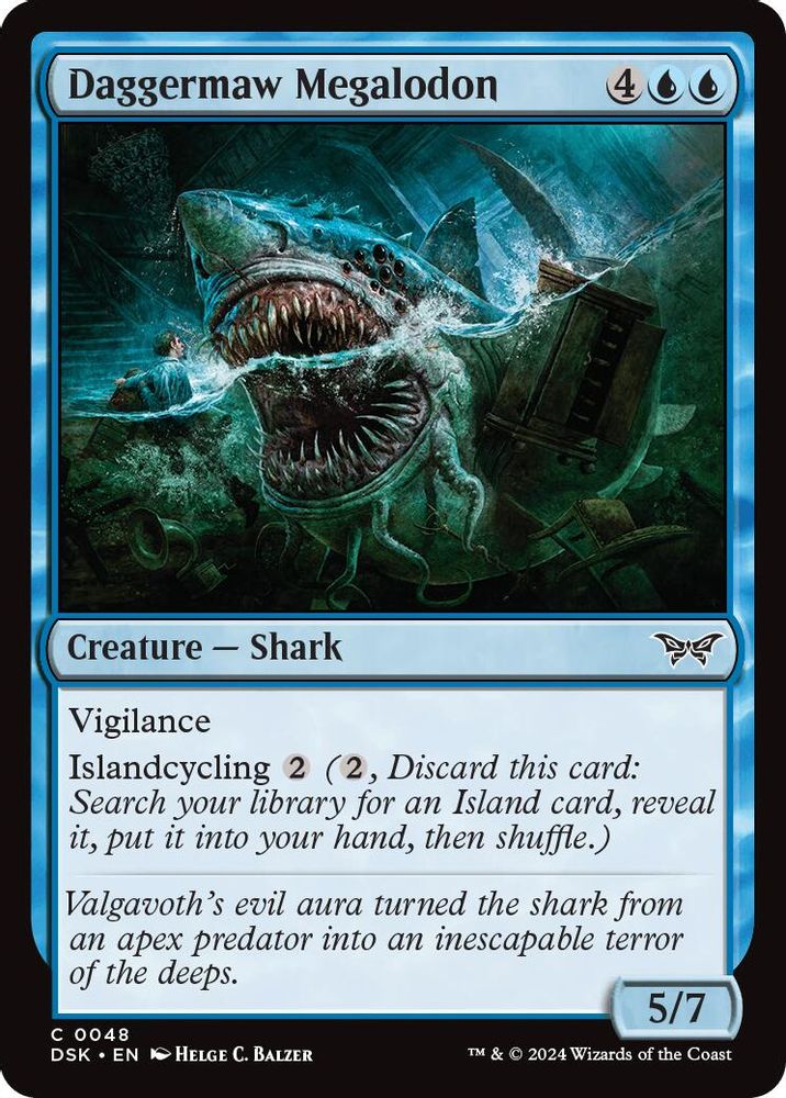 2024 Magic: The Gathering: Duskmourn: House of Horror (DSK) - Daggermaw Megalodon (#48, Common) (, Near Mint)