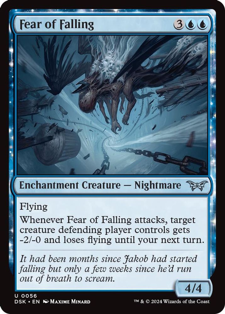 2024 Magic: The Gathering: Duskmourn: House of Horror (DSK) - Fear of Falling (#56, Uncommon)