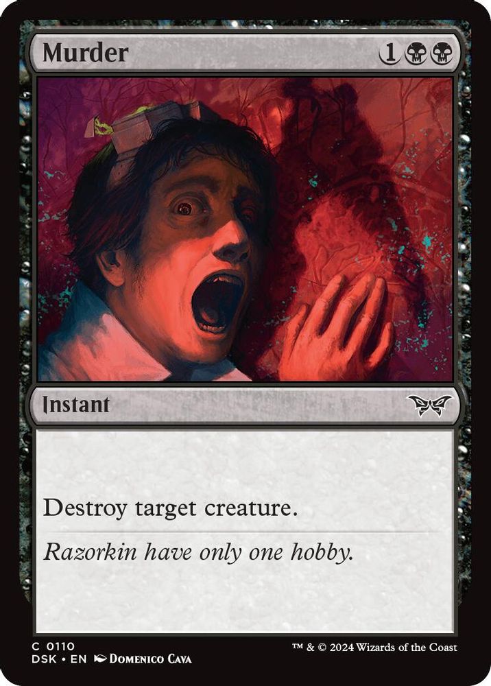 2024 Magic: The Gathering: Duskmourn: House of Horror (DSK) - Murder (#110, Common) (, Near Mint)