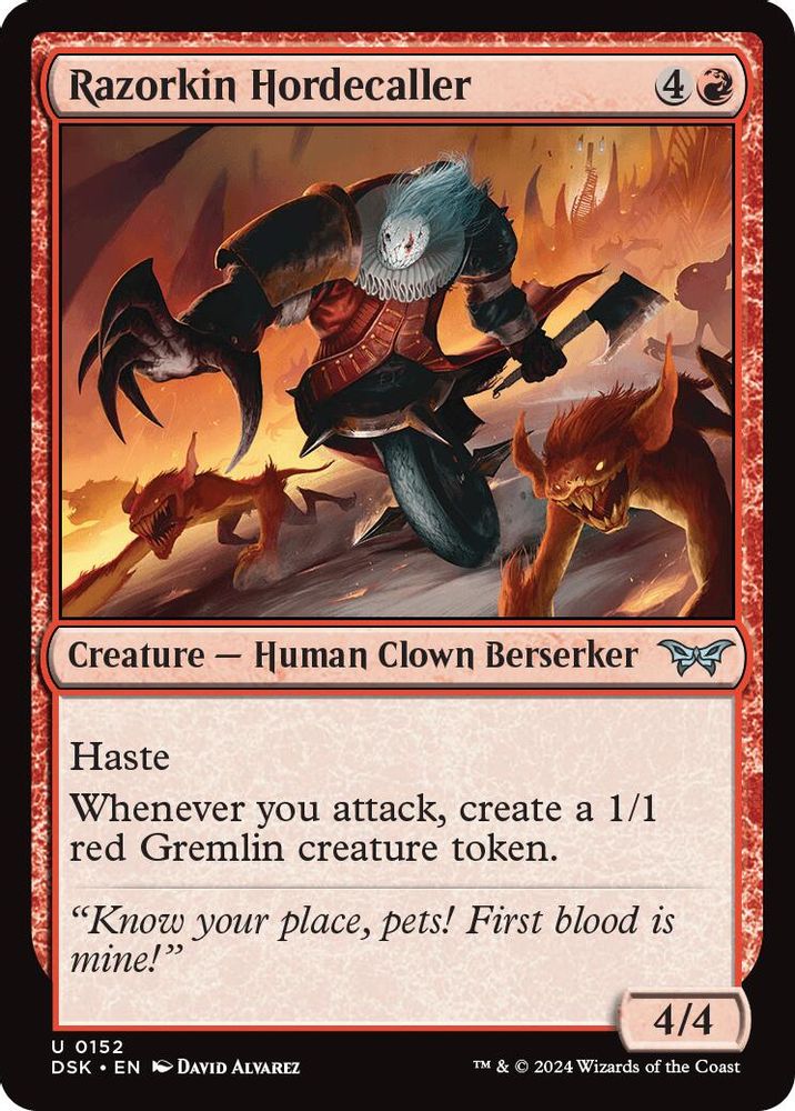 2024 Magic: The Gathering: Duskmourn: House of Horror (DSK) - Razorkin Hordecaller (#152, Uncommon) (, Near Mint)