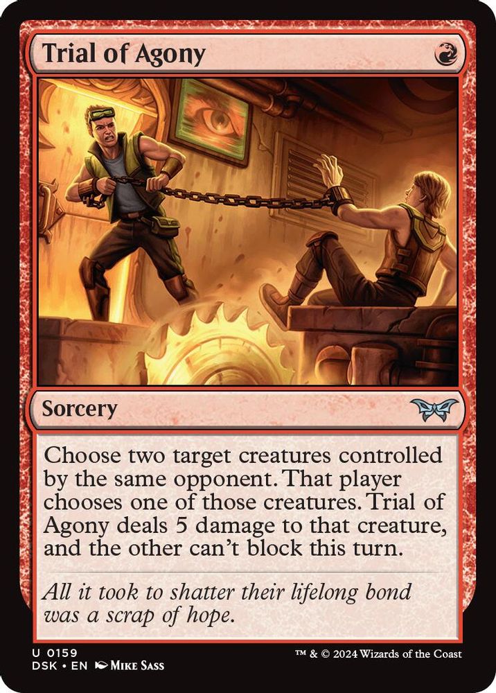 2024 Magic: The Gathering: Duskmourn: House of Horror (DSK) - Trial of Agony (#159, Uncommon) (, Near Mint)