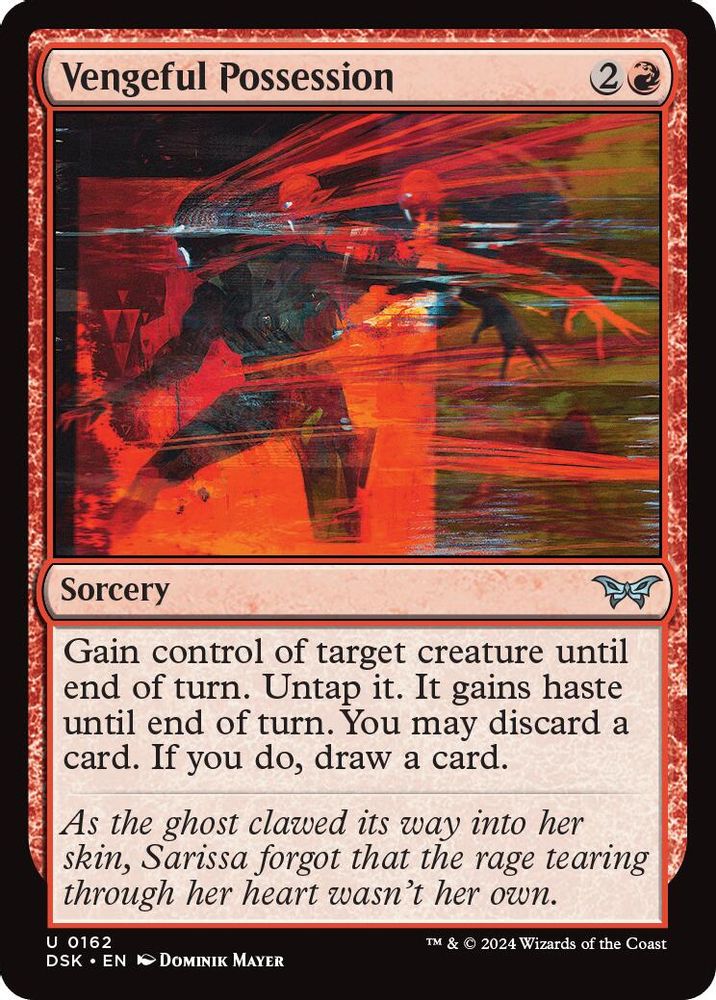 2024 Magic: The Gathering: Duskmourn: House of Horror (DSK) - Vengeful Possession (#162, Uncommon) (, Near Mint)