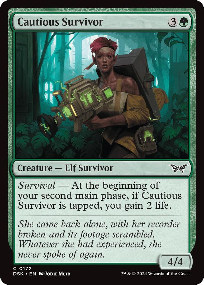 2024 Magic: The Gathering: Duskmourn: House of Horror (DSK) - Cautious Survivor (#172, Common) (, Near Mint)