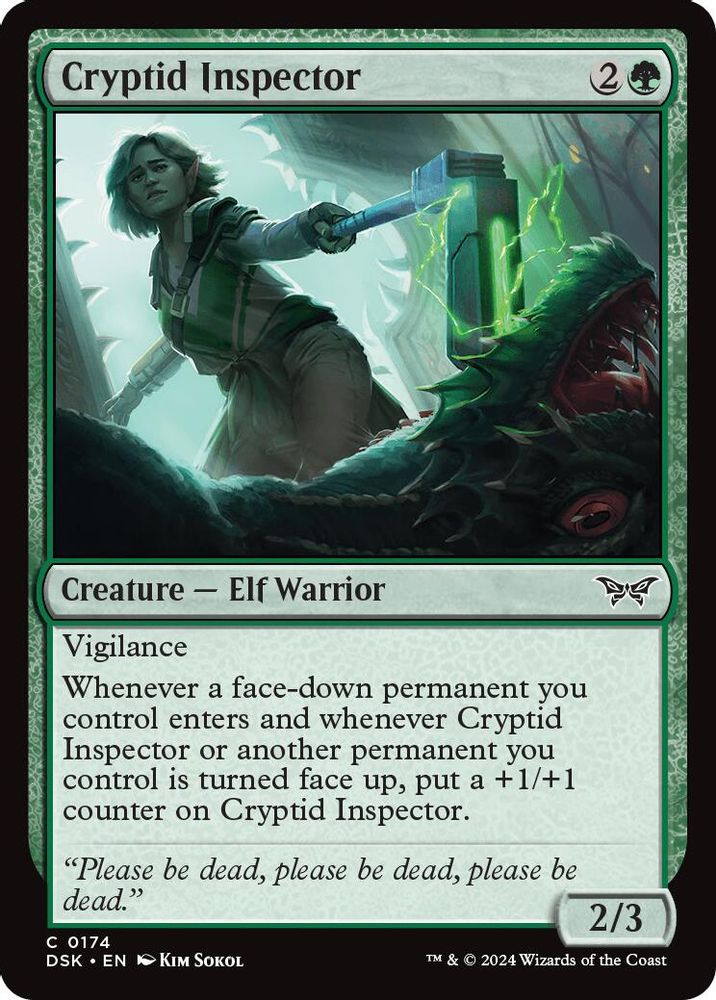 2024 Magic: The Gathering: Duskmourn: House of Horror (DSK) - Cryptid Inspector (#174, Common) (, Near Mint)