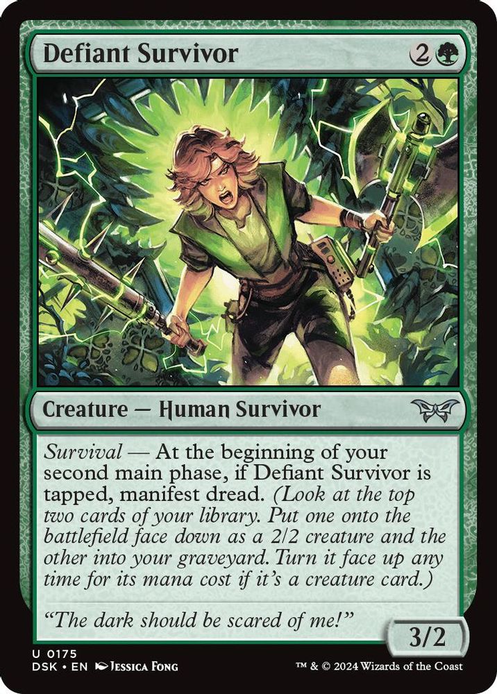 2024 Magic: The Gathering: Duskmourn: House of Horror (DSK) - Defiant Survivor (#175, Uncommon) (, Near Mint)
