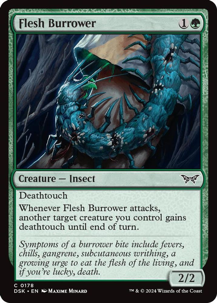 2024 Magic: The Gathering: Duskmourn: House of Horror (DSK) - Flesh Burrower (#178, Common) (, Near Mint)