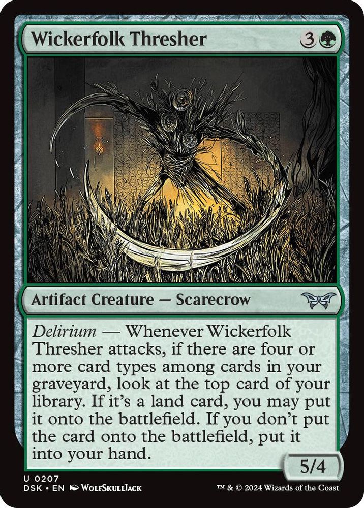 2024 Magic: The Gathering: Duskmourn: House of Horror (DSK) - Wickerfolk Thresher (#207, Uncommon) (, Near Mint)